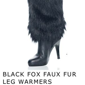 NWOT Black fur leg warmers ❄️